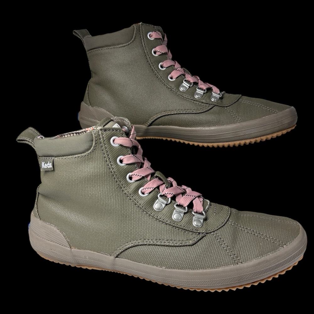 Keds Scout II Women’s Sz 9 Olive Green Coated High Top Hiking Sneakers